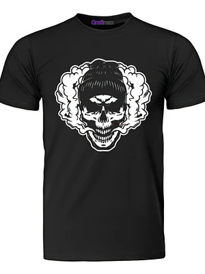 Polera Calavera Skull Smoke Vinilo Grafimax