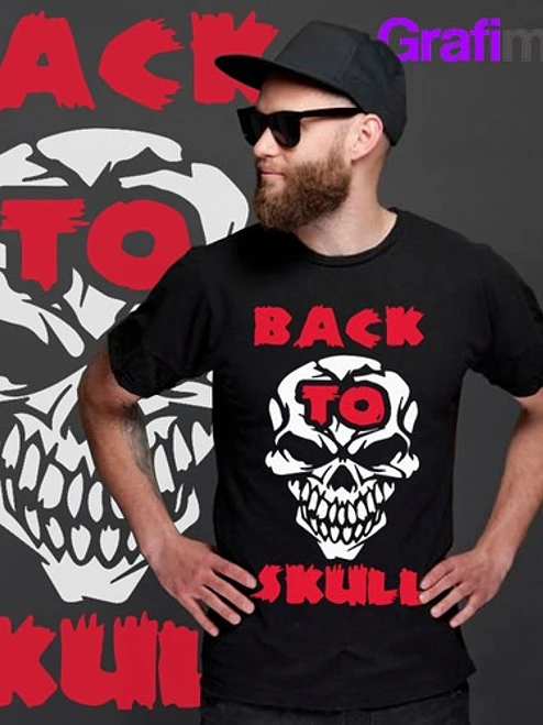Polera Calavera Skull Smoke Vinilo Grafimax 2