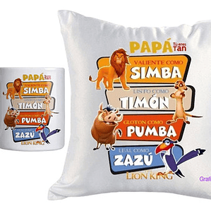 Cojí­N + Tazón Padre Regalo Papá Rey Leon Simba Grafimax