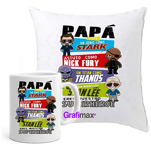 Cojí­N + Tazón Padre Regalo Papá Marvel Grafimax