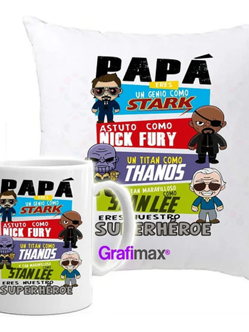 Cojí­N + Tazón Padre Regalo Papá Marvel Grafimax 1