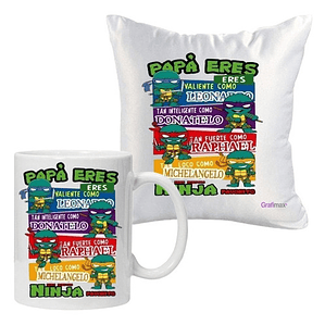 Cojí­N + Tazón Padre Regalo Papá Tortugas Ninjas Grafimax