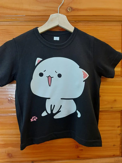 Polera Gatito Kawaii Gato Chibi Mujer Oversize Grafimax 2