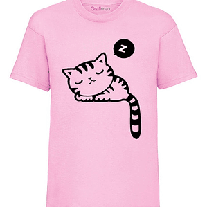 Polera Gato Durmiendo Cat Kawaii Mujer Grafimax