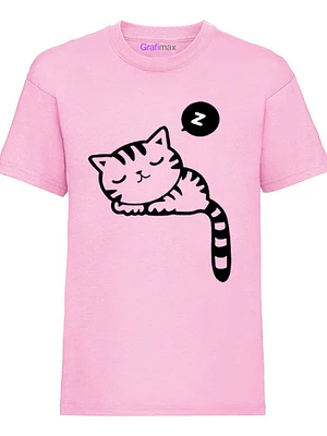 Polera Gato Durmiendo Cat Kawaii Mujer Grafimax