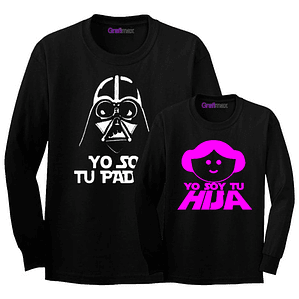 Pack Polera Ml Papá E Hija Star Wars Familia Grafimax