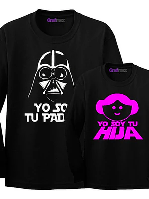 Pack Polera Ml Papá E Hija Star Wars Familia Grafimax