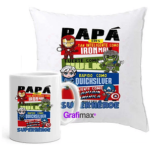 Cojí­N + Tazón Padre Regalo Papá Iron Man Grafimax