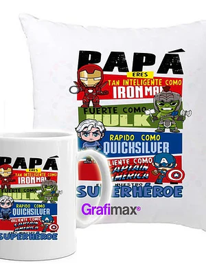 Cojí­N + Tazón Padre Regalo Papá Iron Man Grafimax