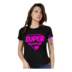 Polera Super Mamá Rosa Familia Día De La Madre Grafimax