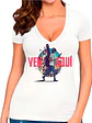 Polera Los Bunkers Ven Aquí­ Nacional Blanca En V Grafimax - Miniatura 5