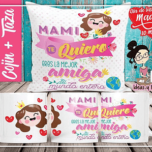 Pack Dí­A De La Madre Cojí­N + Tazón Regalos Mamá Grafimax