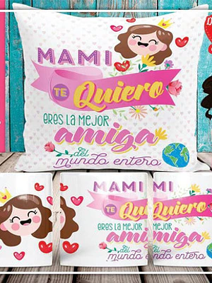 Pack Dí­A De La Madre Cojí­N + Tazón Regalos Mamá Grafimax
