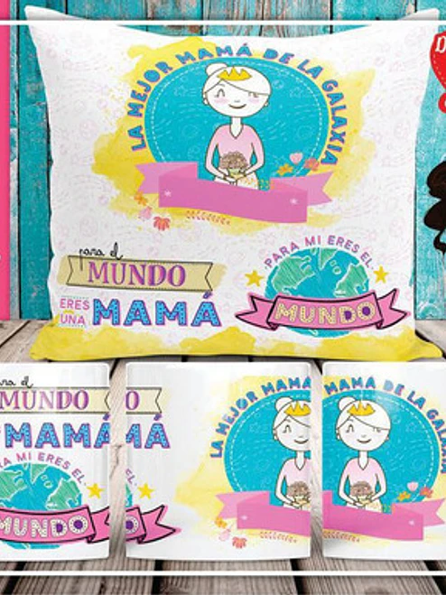 Pack Dí­A De La Madre Cojí­N + Tazón Regalos Mamá Grafimax 6