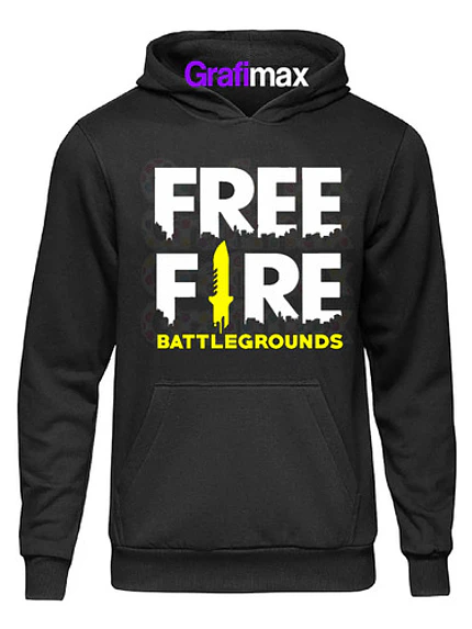 Polerón Free Fire Video Juegos Negro Grafimax 1