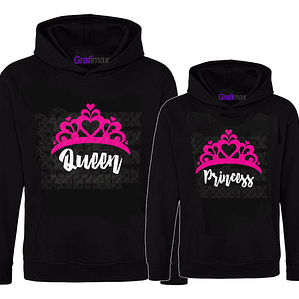 Pack Polerón Mama Hija Queen Princess Familia Grafimax