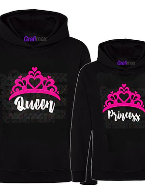 Pack Polerón Mama Hija Queen Princess Familia Grafimax