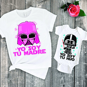 Pack Polera Mamá E Hijo Darth Vader Soy Tu Madre Grafimax
