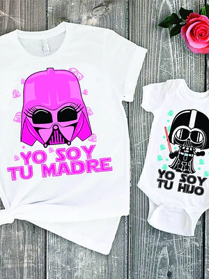 Pack Polera Mamá E Hijo Darth Vader Soy Tu Madre Grafimax