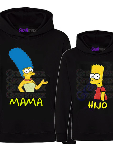 Pack Polerón Mamá Bart Hijo Marge Madre Simpsons Grafimax 1