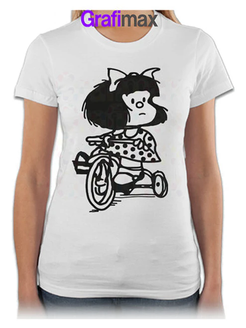 Polera Mafalda Oversize Gris Mamá Regalo Bici Grafimax 7