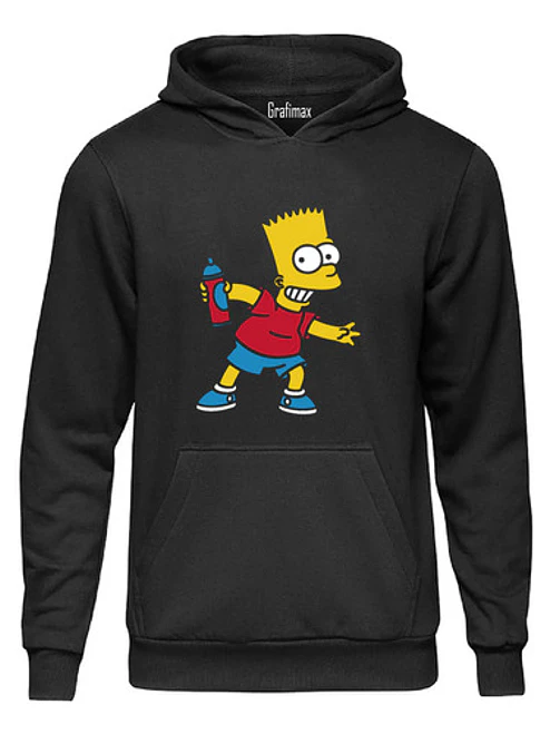 Poleron Capucha Bart Simpson Spray Unisex Grafimax 1