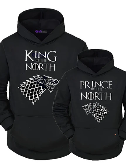 Pack Polerón King Of The North Prince Of The North Papá Hijo Familia - Grafimax 1