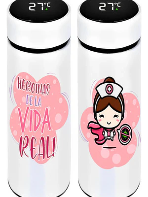 Termo Digital Enfermera Heroí­Nas De La Vida 450 Ml Grafimax