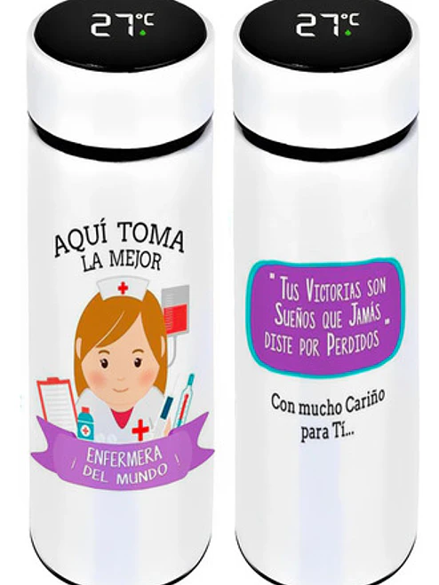 Termo Digital Mejor Enfermera Del Mundo 450 Ml Grafimax 1