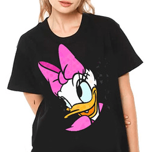 Polera Algodón Negra Mujer Grafimax Oversize Diseños