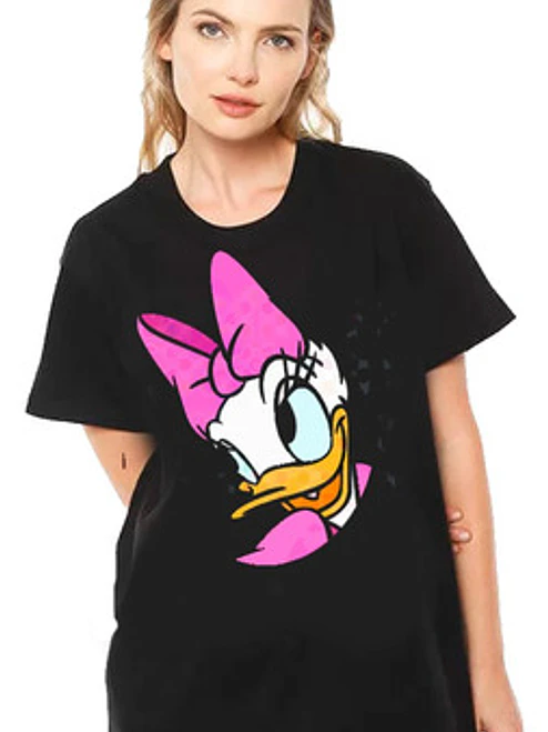 Polera Algodón Negra Mujer Grafimax Oversize Diseños 1