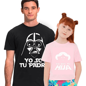 Pack Poleras Soy Tu Padre Soy Tu Hija Star Wars Grafimax