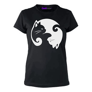 Polera Mujer Yin Y Yang Gatitos Grafimax