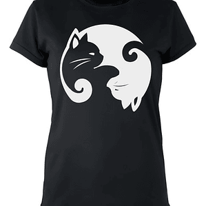 Polera Mujer Yin Y Yang Gatitos Grafimax