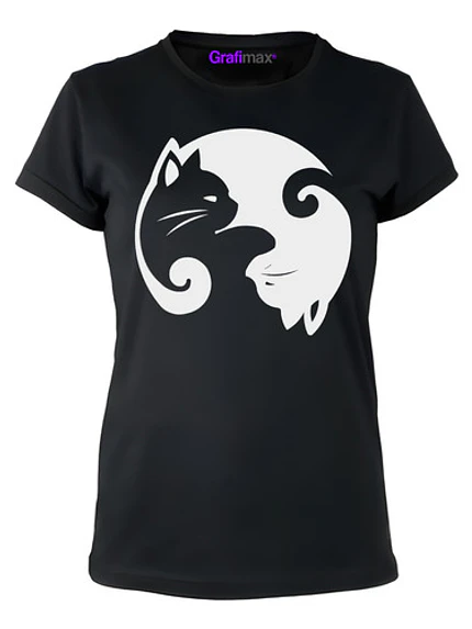 Polera Mujer Yin Y Yang Gatitos Grafimax 1