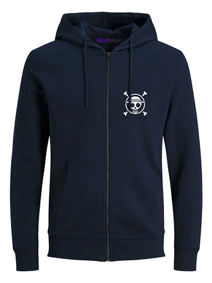 PolerÃ³n Escolar One Piece Azul Marino Con Cierre Anime Grafimax 1