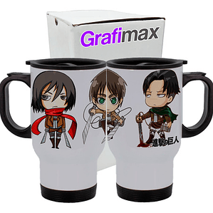 Mug TÃ©rmico Attack On Titan Chibi 14oz Shingeki Grafimax