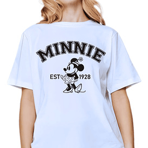 Polera Minnie 1928 Mujer Retro Dibujos Animados Grafimax