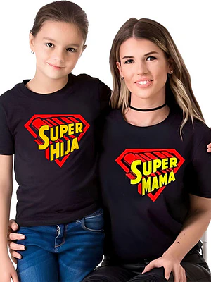 Polera  Mama E Hijo Super Mama Y Hija  Familia Grafimax