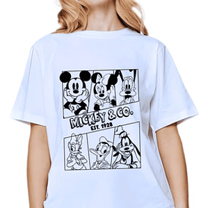 Polera Mickey And Co. 1928 Retro Dibujos Animados Grafimax