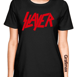 Polera Slayer Logo Mujer Rock Metal Grafimax