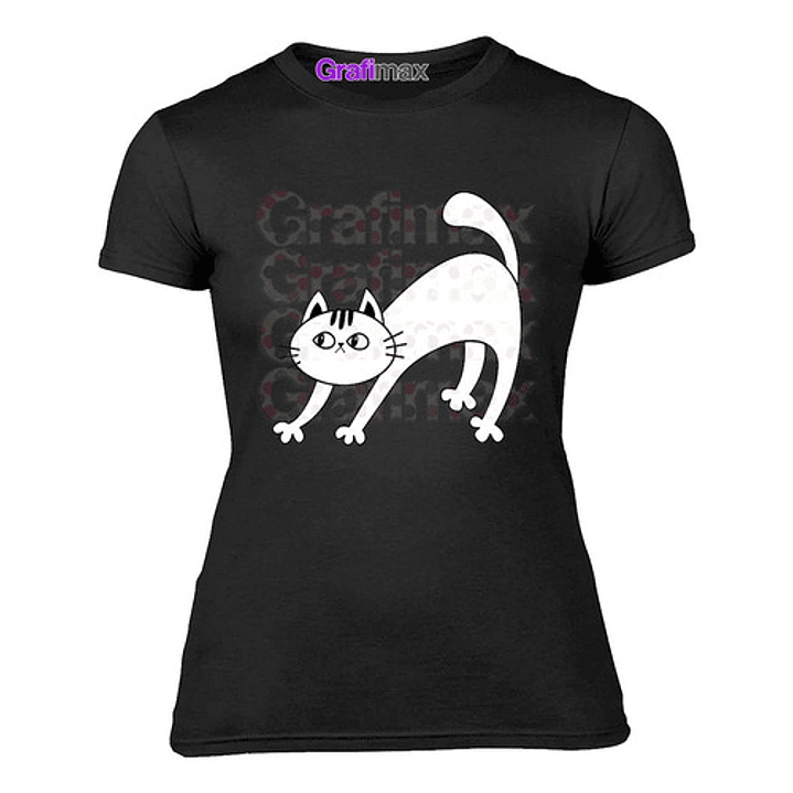 Polera Mujer Moda Gato Grafimax 1