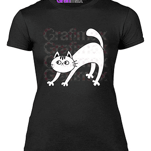 Polera Mujer Moda Gato Grafimax