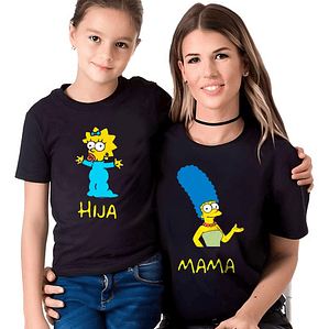 Polera Pack Mamá E Hija Diseños Maggie Simpsons Grafimax