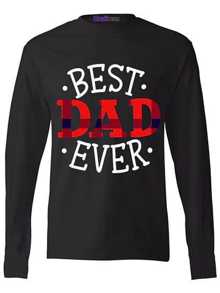 Polera Manga Larga Best Dad Ever Dí­A Padre Papá Hombre 1