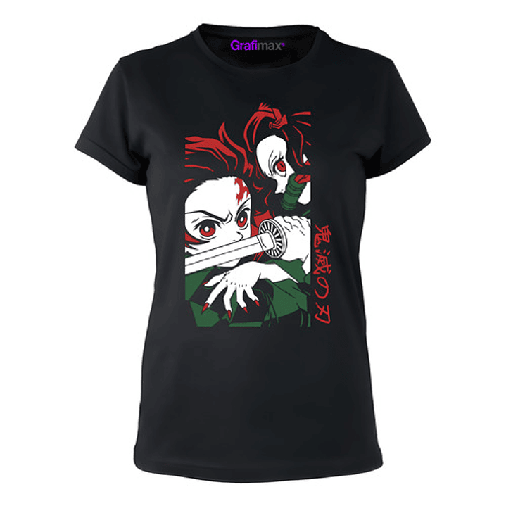 Polera Mujer Nezuko Y Tanjiro Demon Slayer Anime Grafimax 1