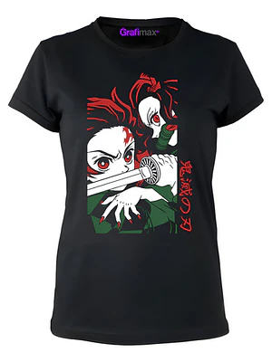Polera Mujer Nezuko Y Tanjiro Demon Slayer Anime Grafimax