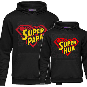 Pack Polerón Super Papá Hija Papá Familia Grafimax