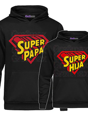 Pack Polerón Super Papá Hija Papá Familia - Grafimax