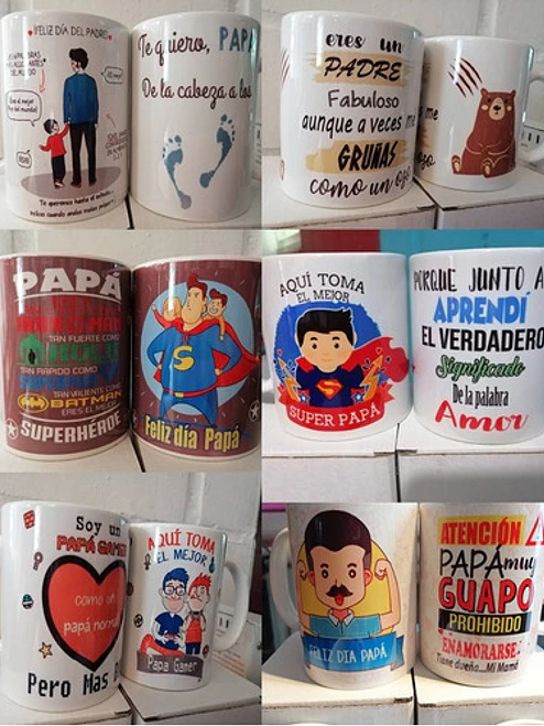 Pack 10 Tazones Día Del Padre Papá A Elección Grafimax 7